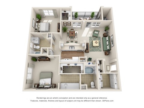 two bedroom floorplan